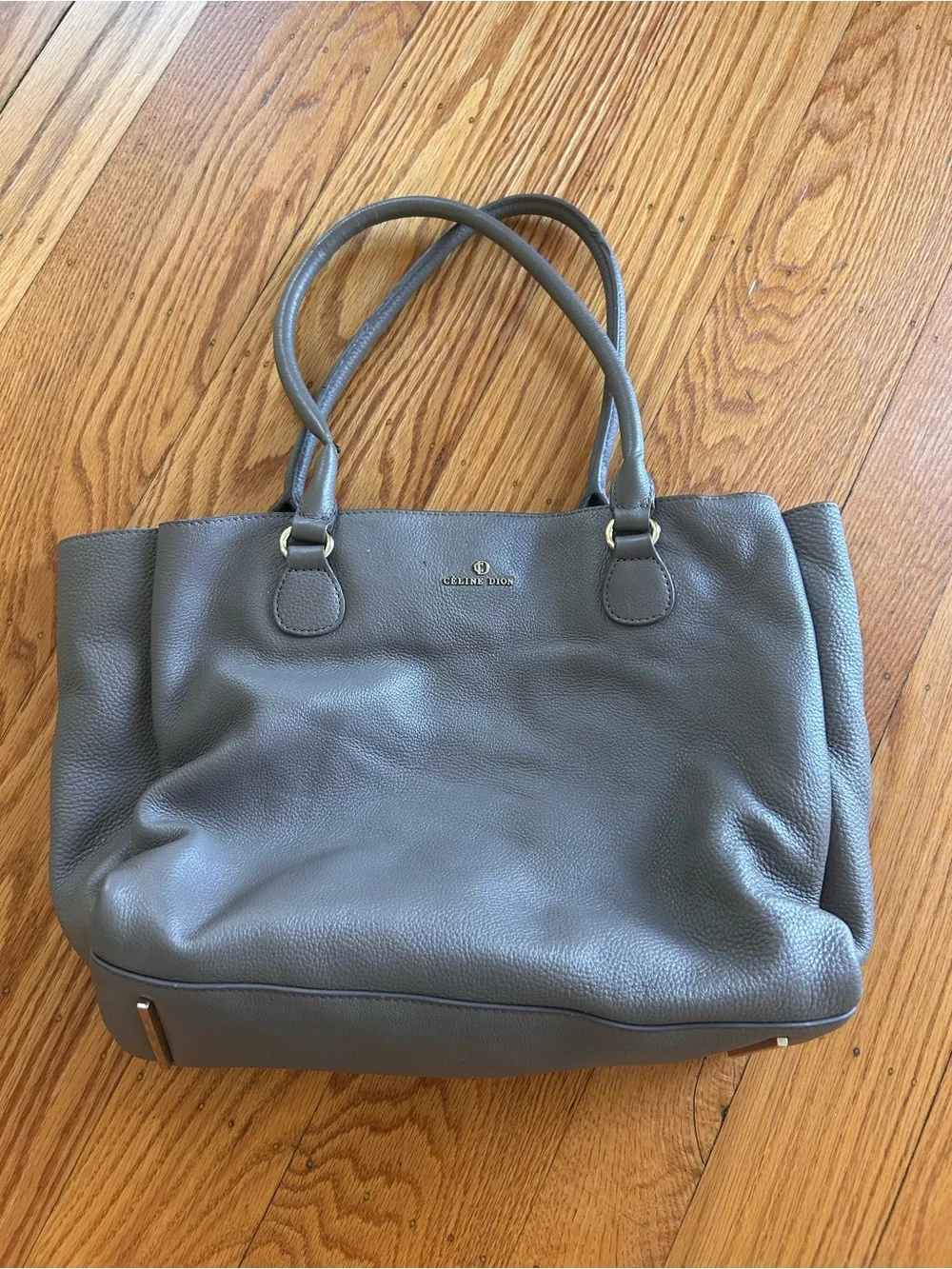 Celine Dion Collection Grey Pebbled Leather Tote